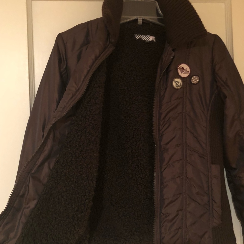Volcom Snow Jacket Chocolate brown with Patches - Picture 2 of 4